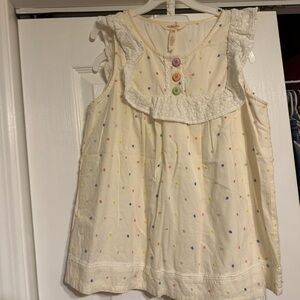 Matilda Jane Cream Dress with Colorful Dots
